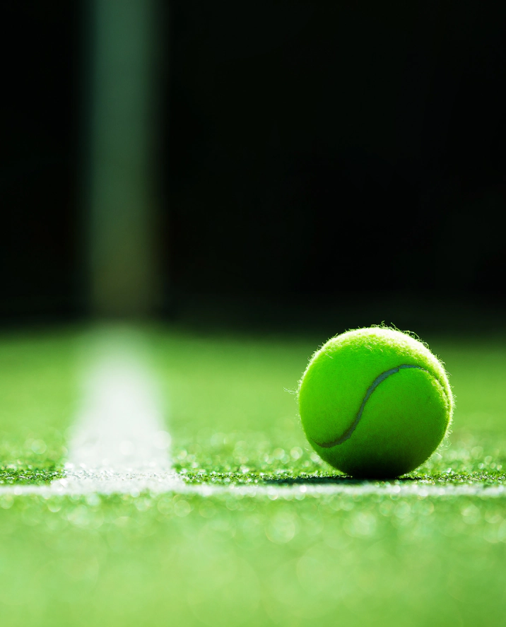 close up of a tennis ball web